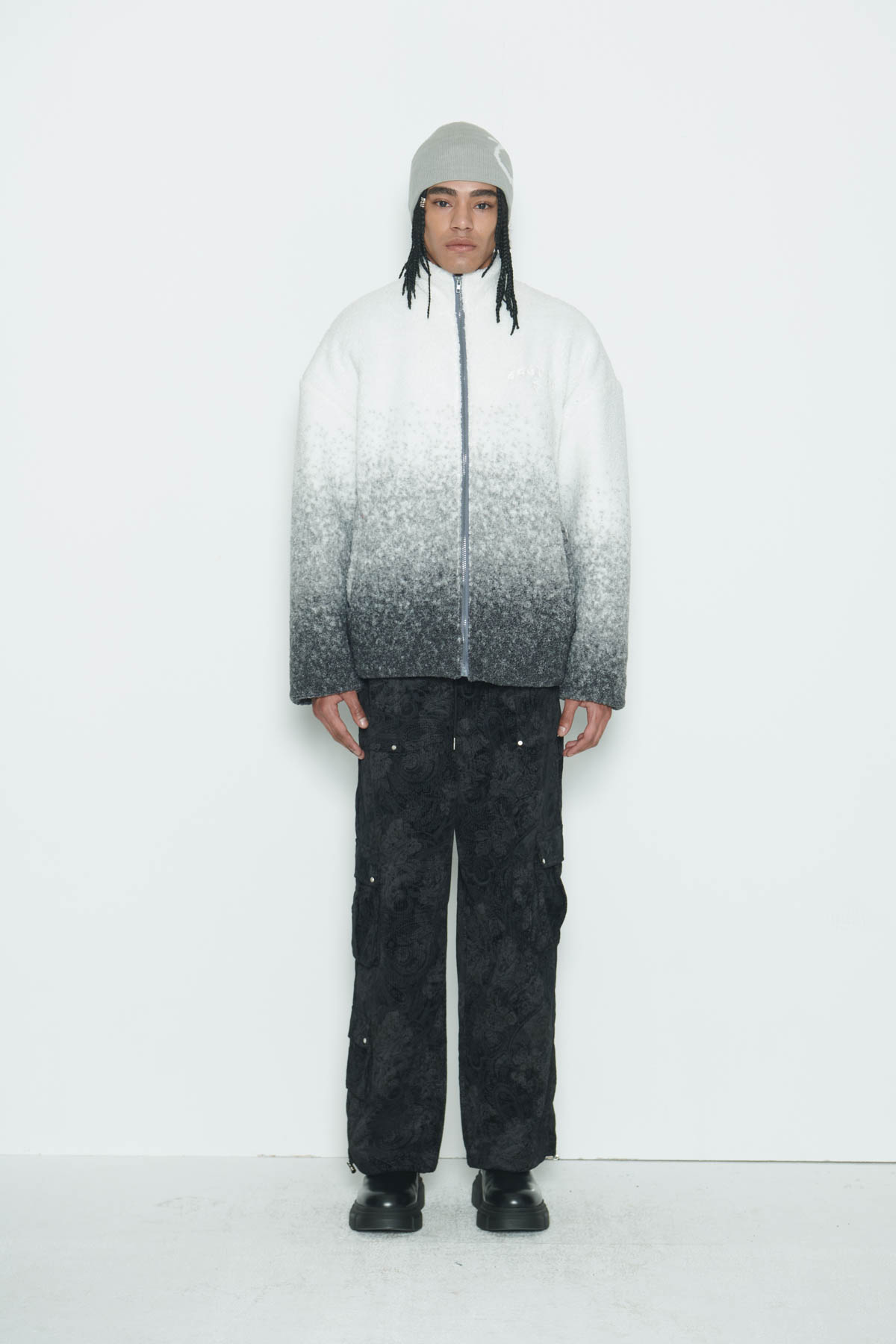[SSERPE] GREY GRADATION SHERPA FUR JACKET 2