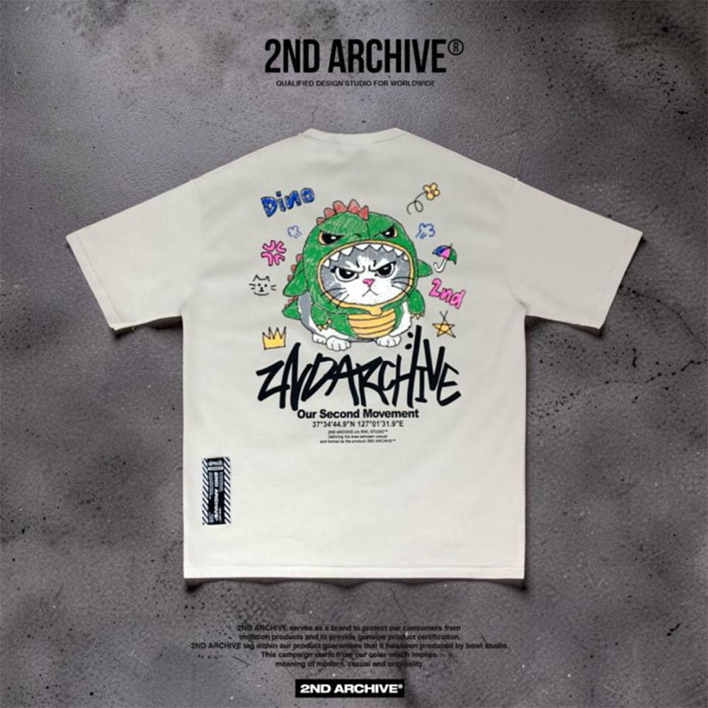 Dino Cat Short Sleeve T-Shirt 6