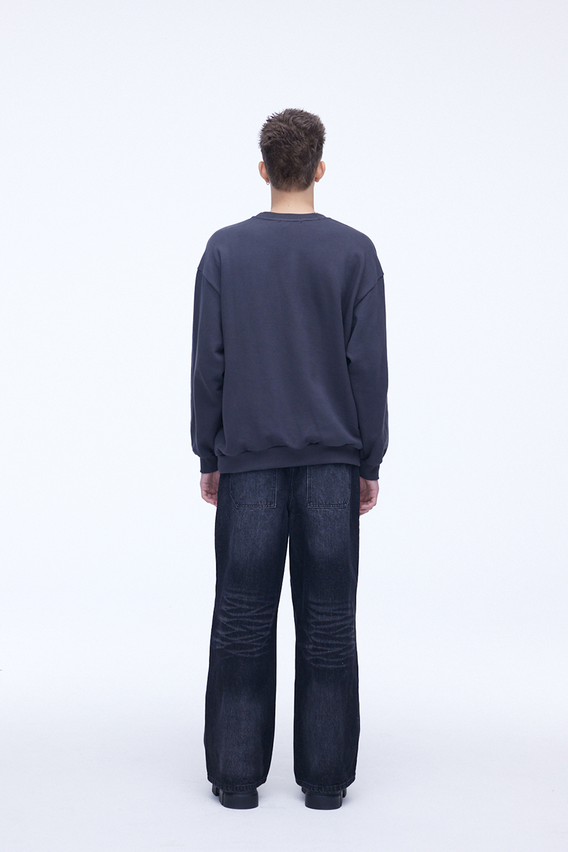 [SSERPE] DOUBLE KNEE CARPENTER WIDE DENIM PANTS 4