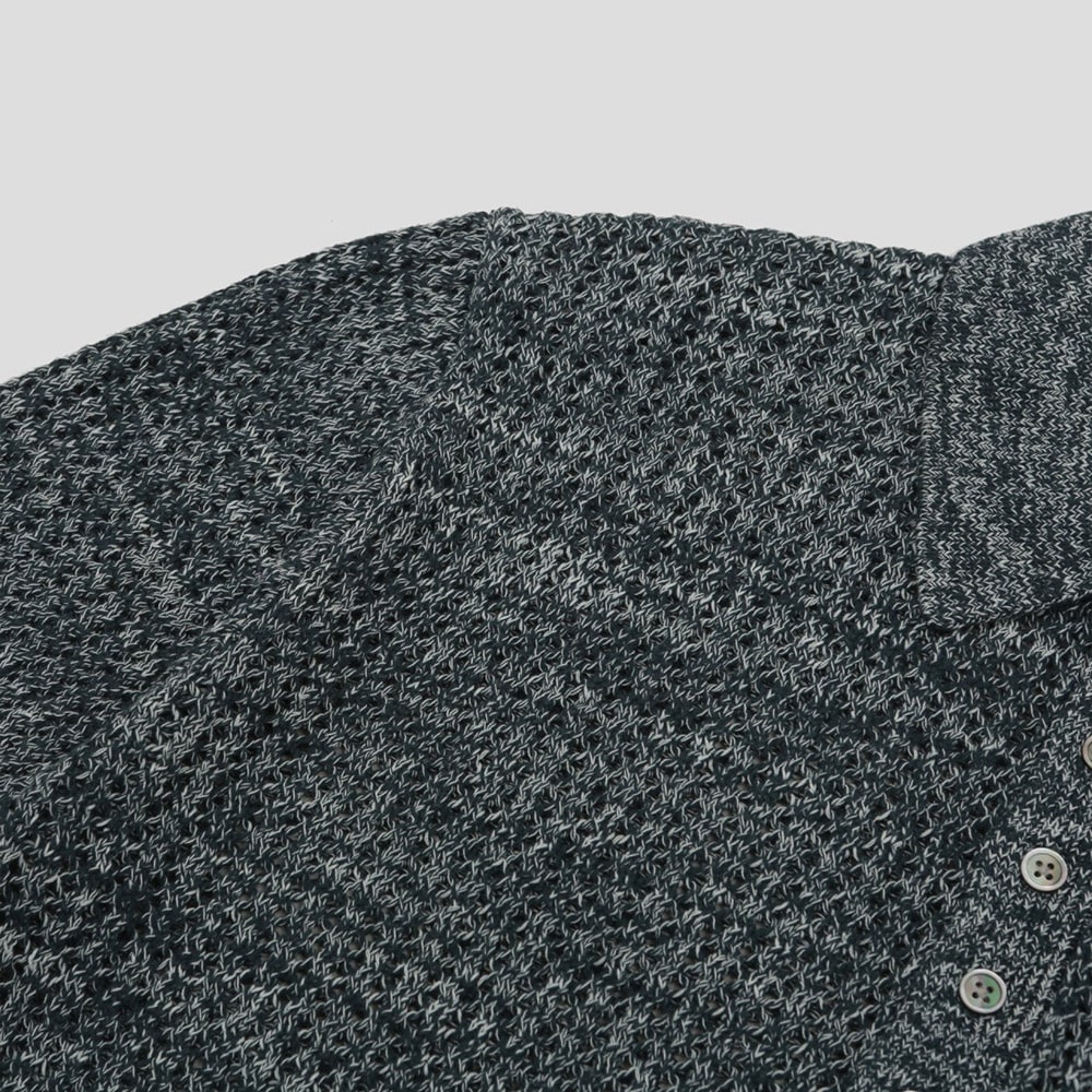 [GENTLE COVER] Helly Two-Tone Collar Short-Sleeved Knit 3