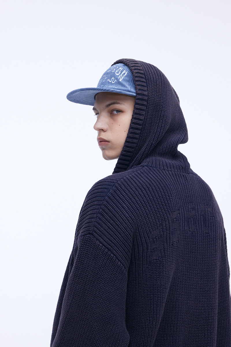 [SSERPE] DESTROYED COTTON   KNIT HOODIE ZIP UP 6