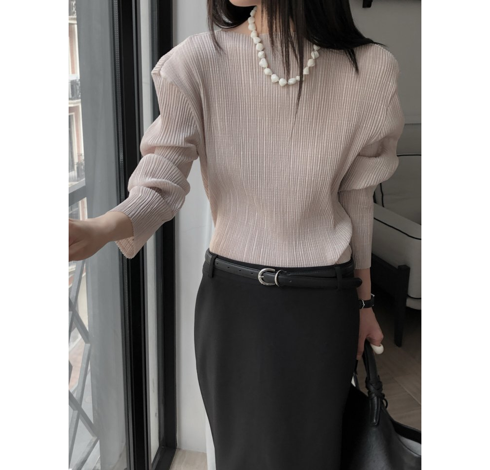 [LE BUTTER] Ber Pleated T-Shirt 9