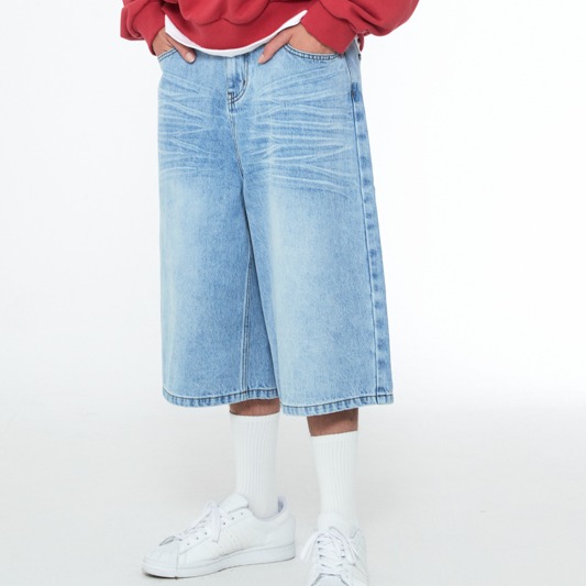 [SSERPE] SNAKE BERMUDA DENIM PANTS