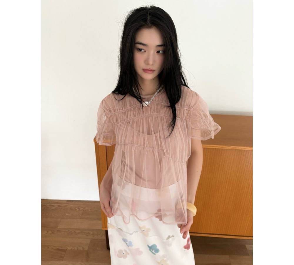 [FOUNDATION] Blly Mesh Sleeveless Blouse Set 7