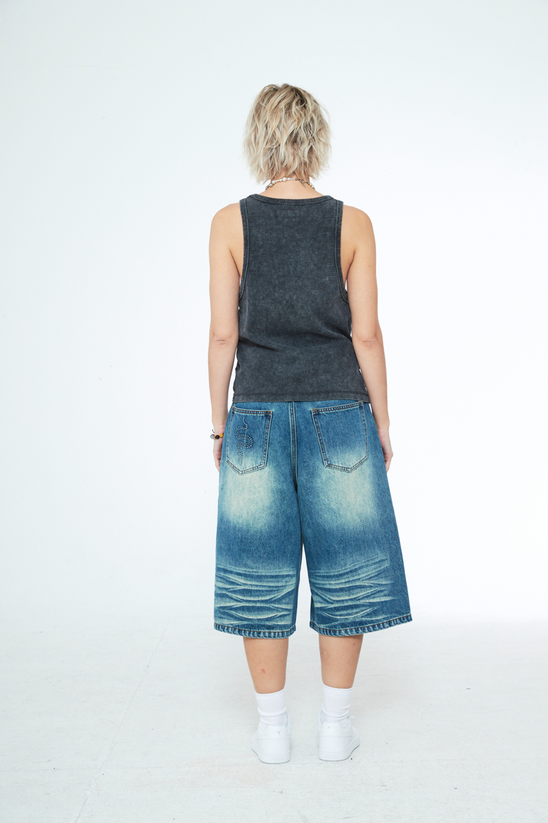 [SSERPE] SNAKE BERMUDA DENIM PANTS 5