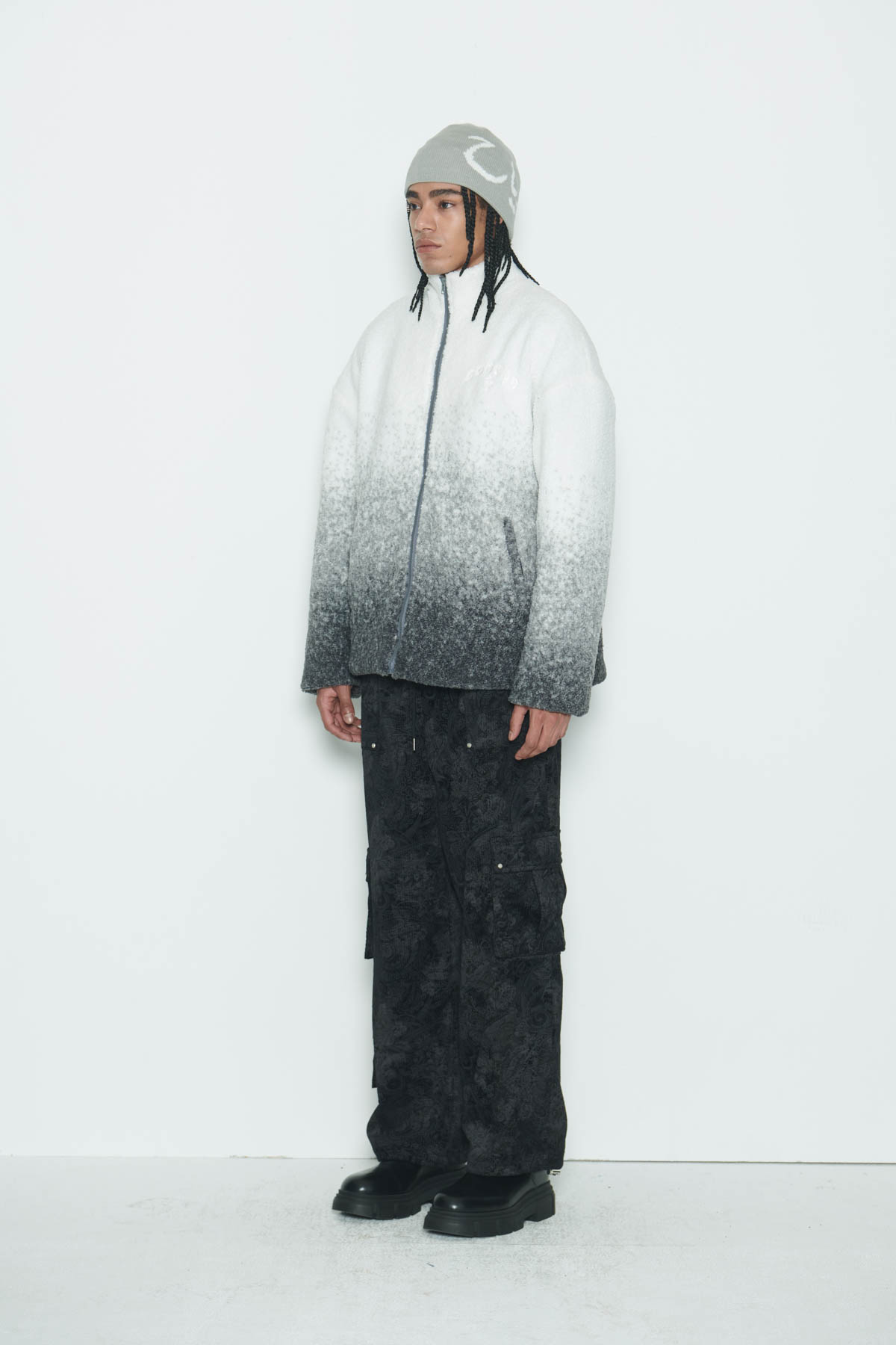 [SSERPE] GREY GRADATION SHERPA FUR JACKET 3