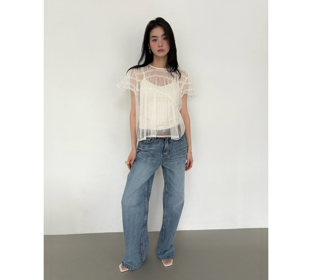 [FOUNDATION] Blly Mesh Sleeveless Blouse Set 4
