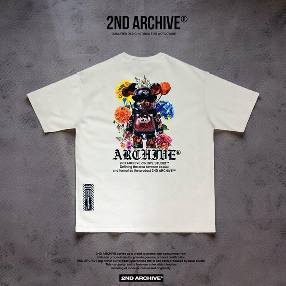 [2ND ARCHIVE] Rose Black Teddy Bear Short Sleeve T-Shirt 2