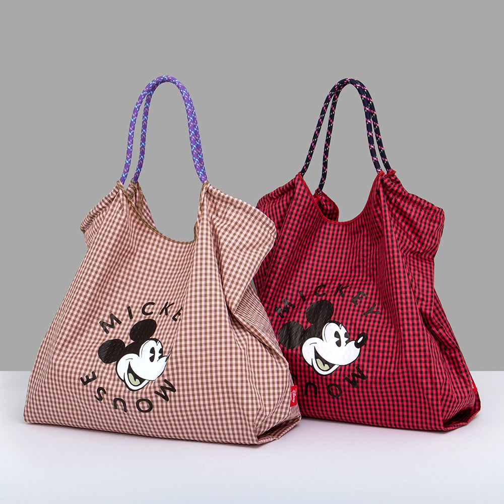 [LE JUNEV] Check Mickey Rope Large Bag 5