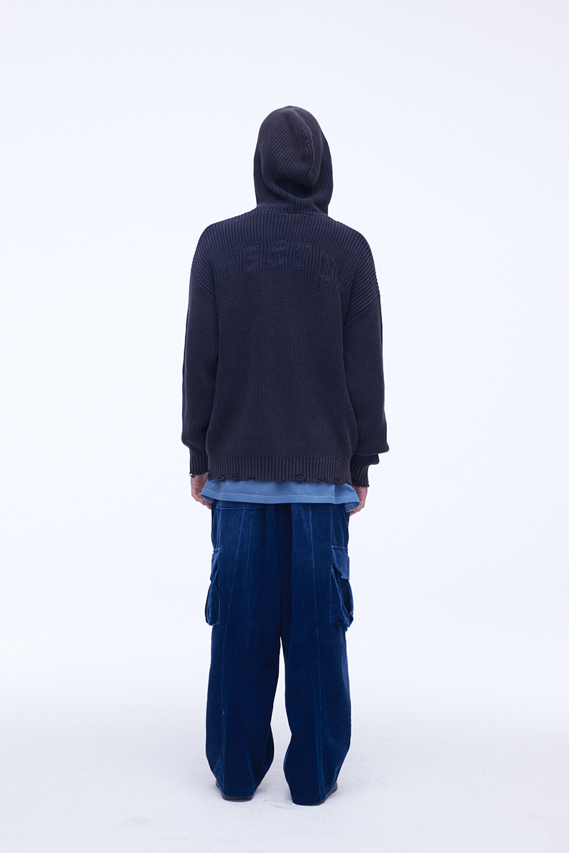 [SSERPE] WASHING CORDUROY CARGO BANDING DENIM PANTS 4