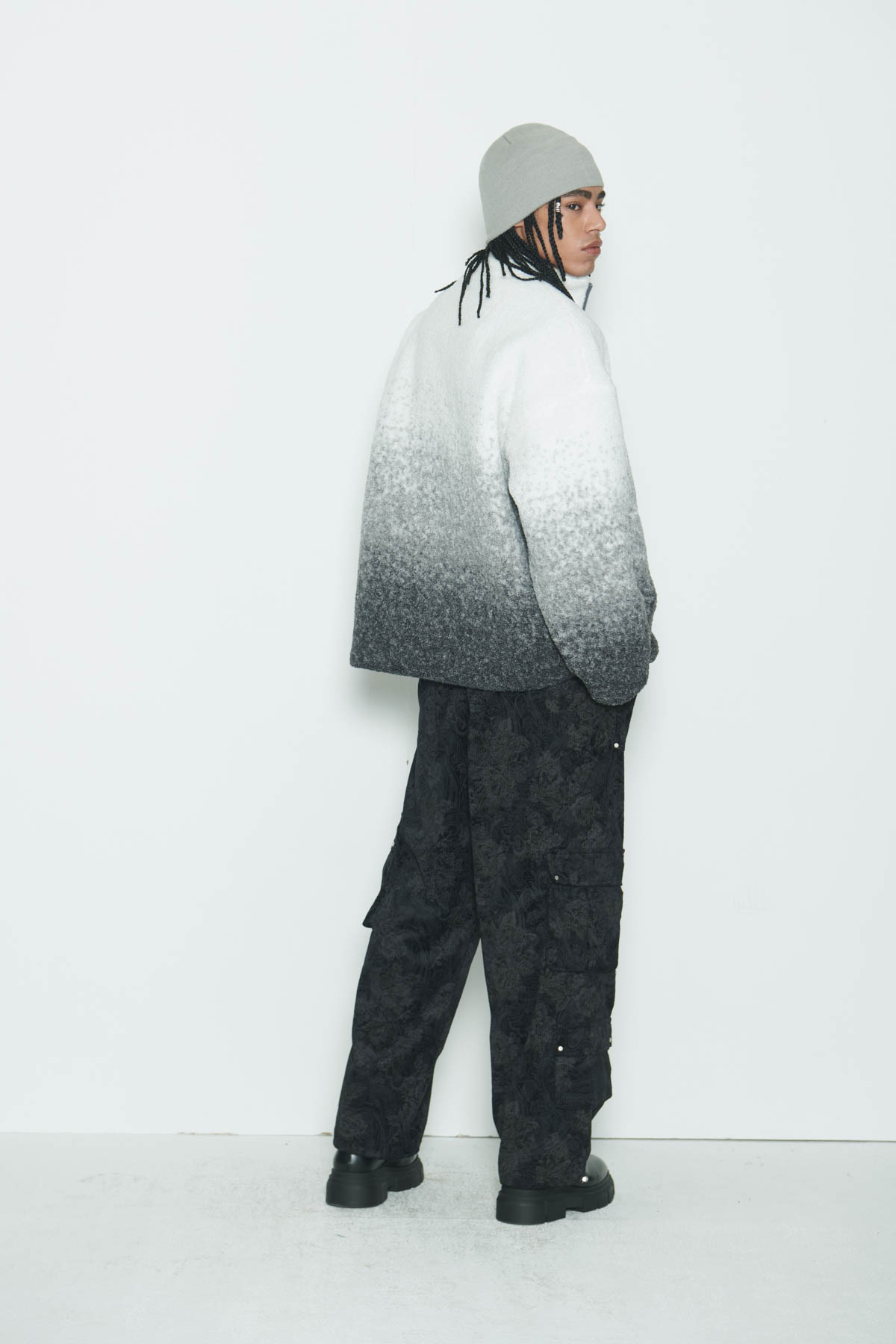 [SSERPE] GREY GRADATION SHERPA FUR JACKET 6