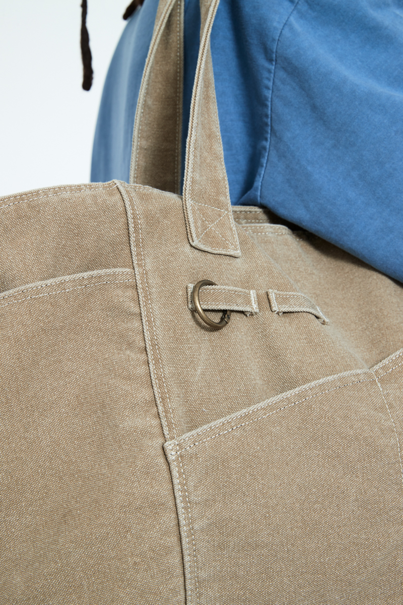 [SSERPE] PIGMENT WASHED OXFORD TOTE BAG BEIGE 8