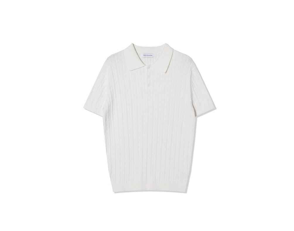 [OCEAN] Pure Cotton Cable Washable Collar Short Sleeve Knit 8