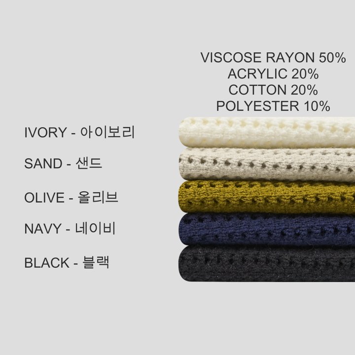 [GENTLE COVER] Beaded Scarf Button Collar Knit 6