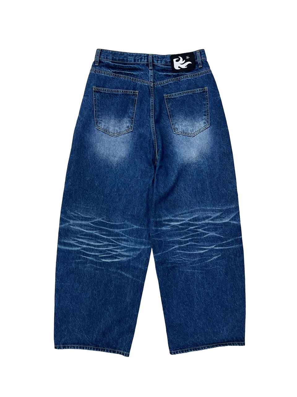 [SSERPE] STARRY NIGHT WASHED WIDE DENIM PANTS 9