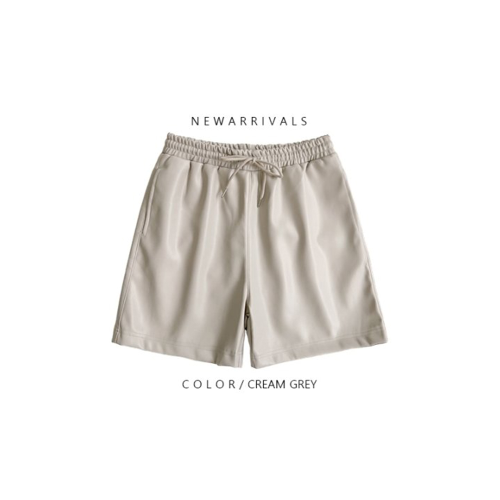 [OCEAN] Camel Leather Half Pants 9