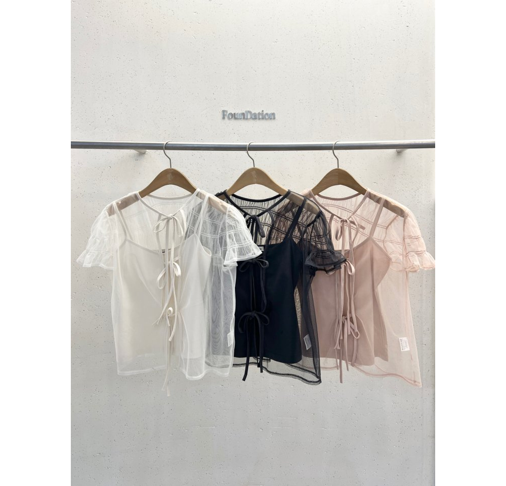 [FOUNDATION] Blly Mesh Sleeveless Blouse Set 9