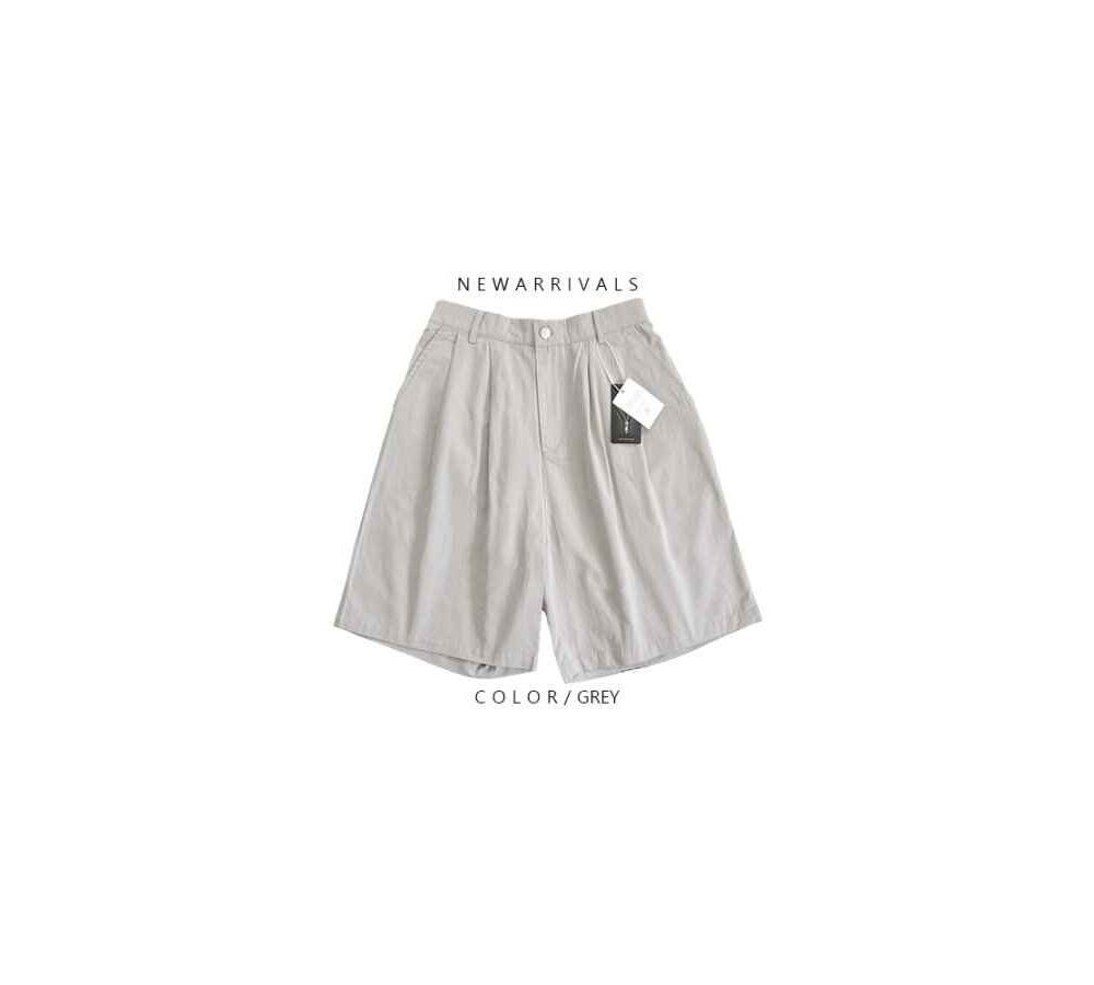 [OCEAN] Bermuda Pin Tuck Half Banding Washable Half Pants 9