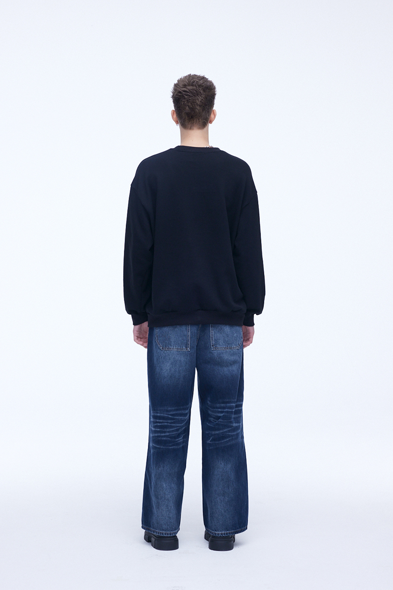 [SSERPE] DOUBLE KNEE CARPENTER WIDE DENIM PANTS 2
