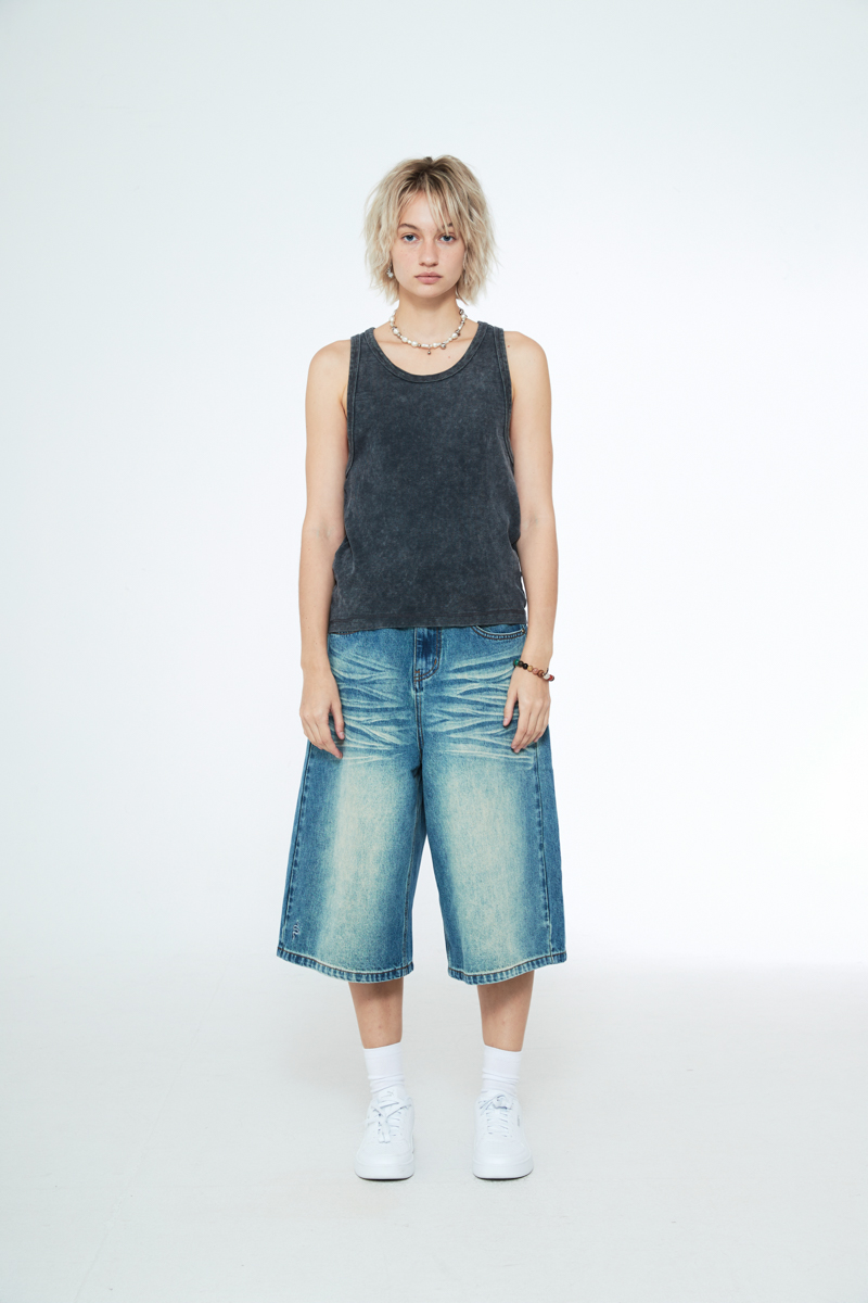[SSERPE] SNAKE BERMUDA DENIM PANTS 4