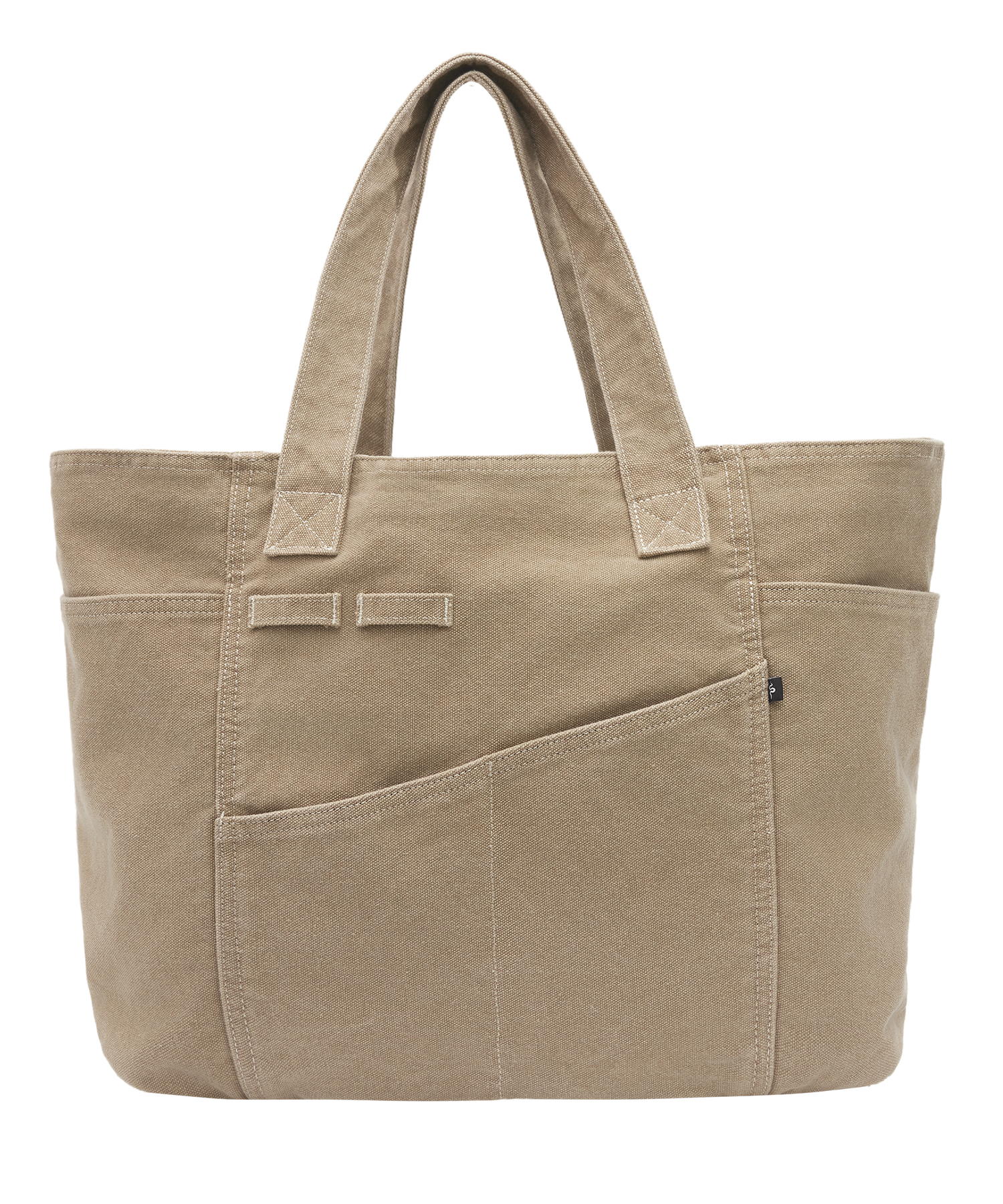 [SSERPE] PIGMENT WASHED OXFORD TOTE BAG BEIGE 9