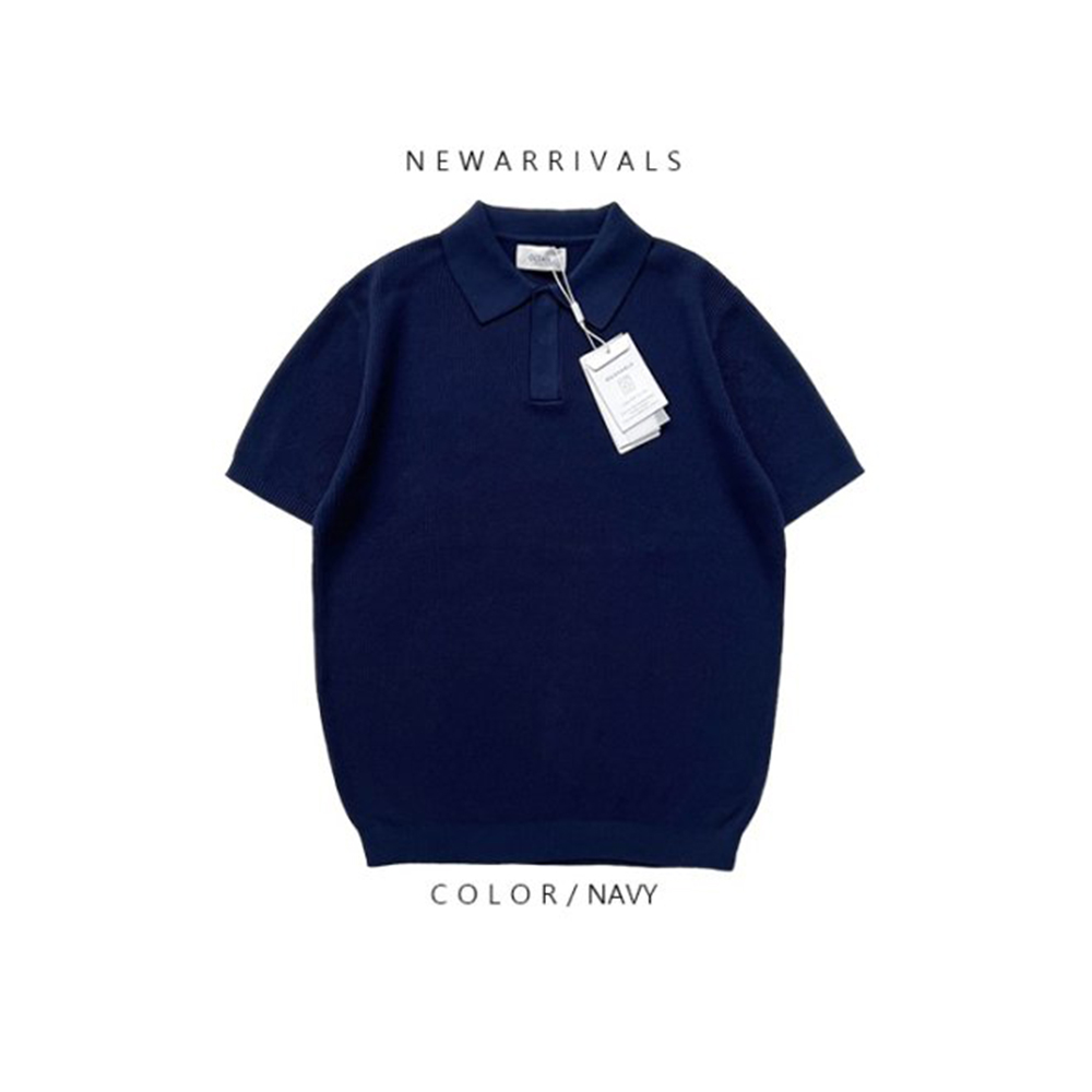 [OCEAN] Hachi Hidden Washable Collar Short Sleeve Knit 6
