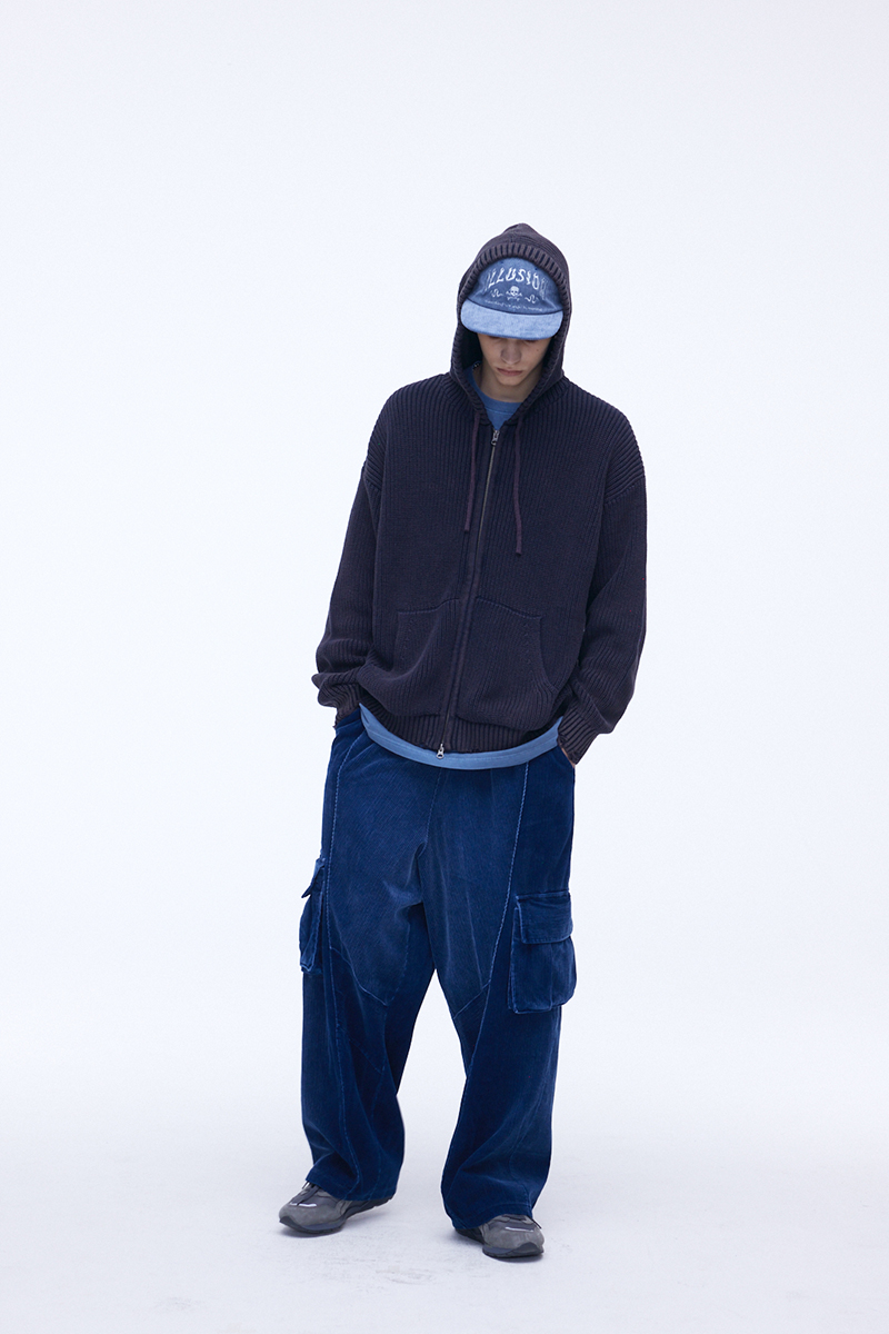 [SSERPE] DESTROYED COTTON   KNIT HOODIE ZIP UP 4