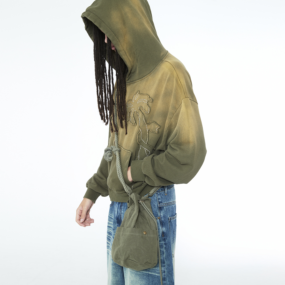 [SSERPE] WAXED COTTON HIPPIE BAG 2