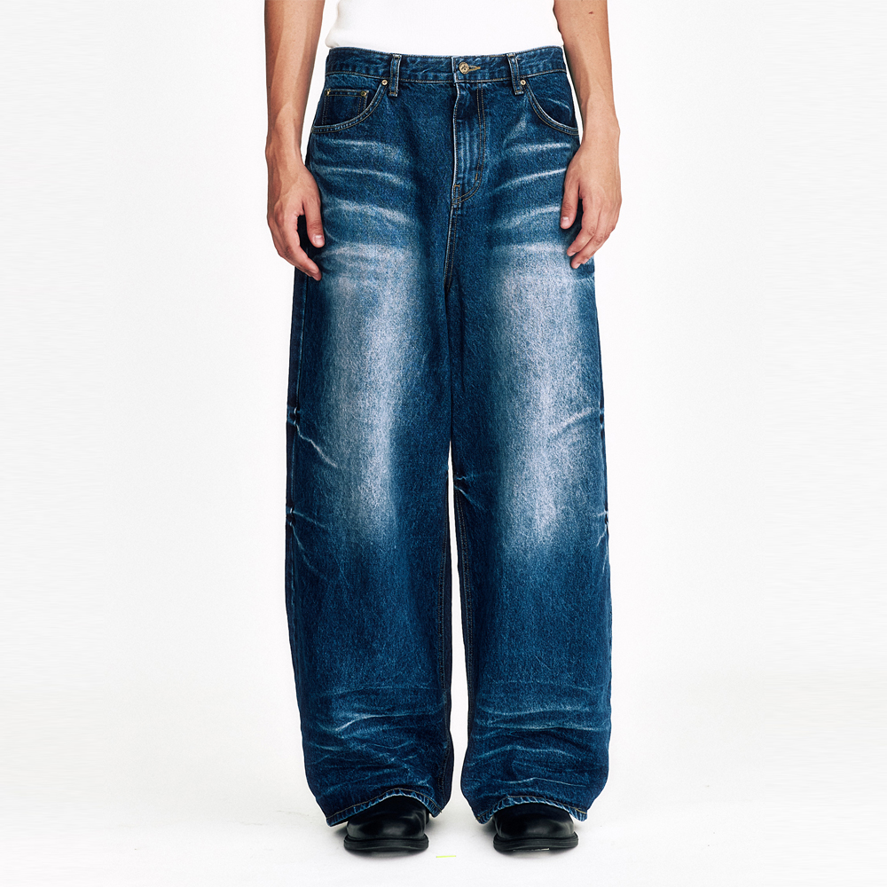 [SSERPE] STARRY NIGHT WASHED WIDE DENIM PANTS 7