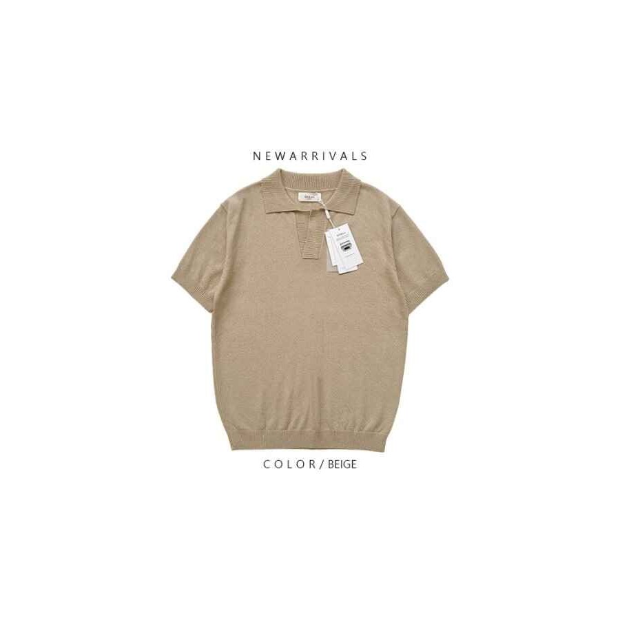 [OCEAN] Coat Booklet Open Washable Collar Short Sleeve Knit