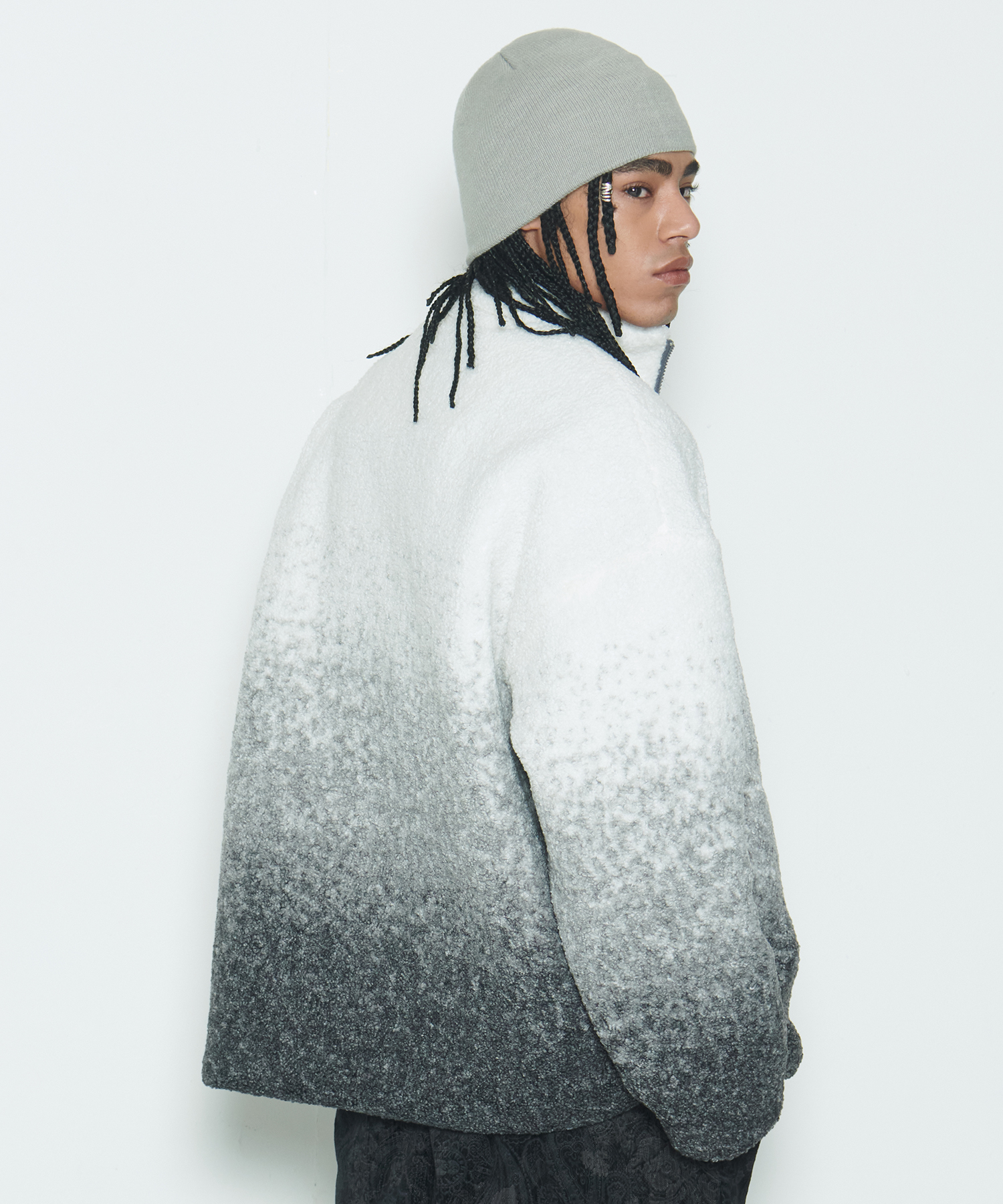 [SSERPE] GREY GRADATION SHERPA FUR JACKET 8