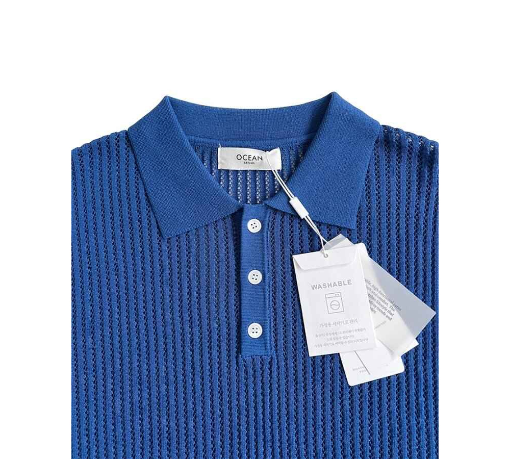 [OCEAN] Elaine Linen Washable Collar Short Sleeve Knit 2