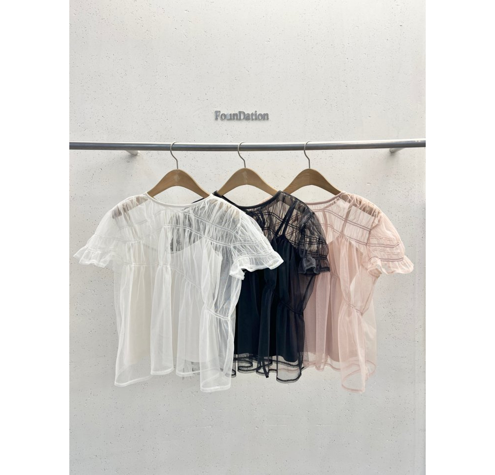 [FOUNDATION] Blly Mesh Sleeveless Blouse Set 10