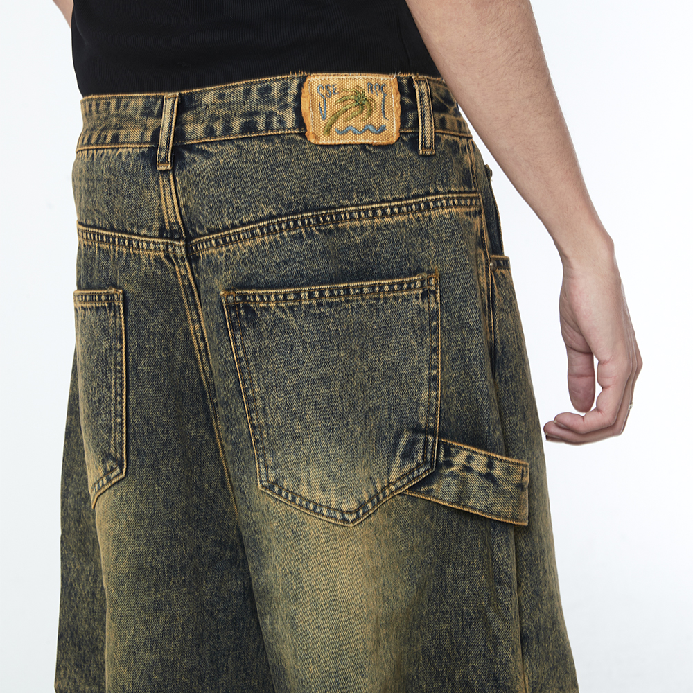 [SSERPE] MULTI POCKET CARPENTER WIDE DENIM PANTS 5