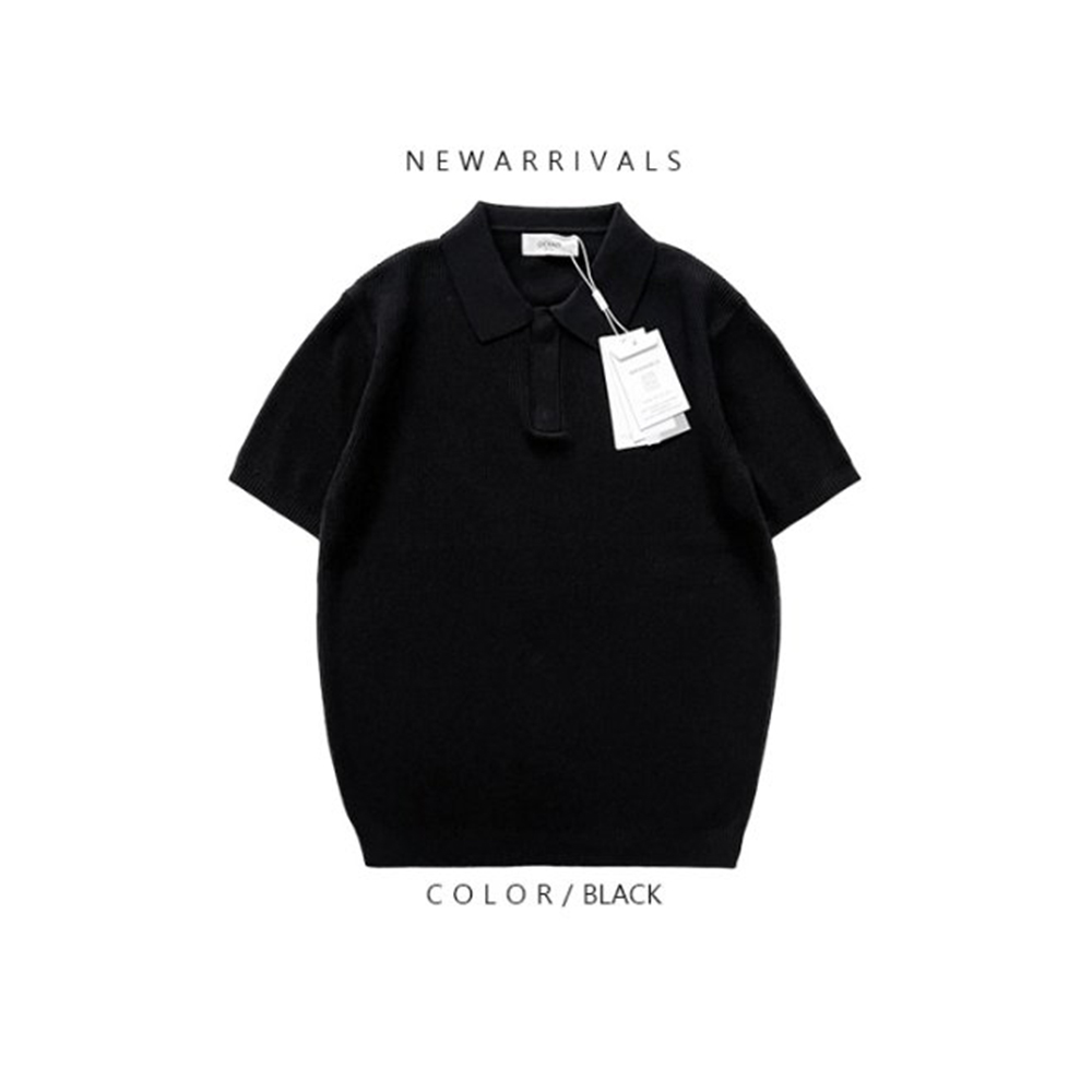 [OCEAN] Hachi Hidden Washable Collar Short Sleeve Knit 5