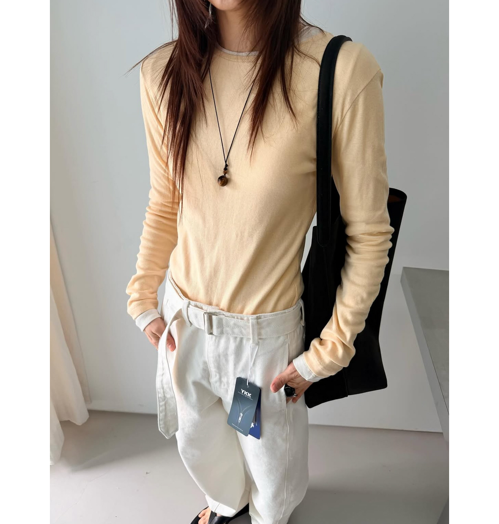 [CEST LA VIE] Egg Long-Sleeve T-Shirt 5