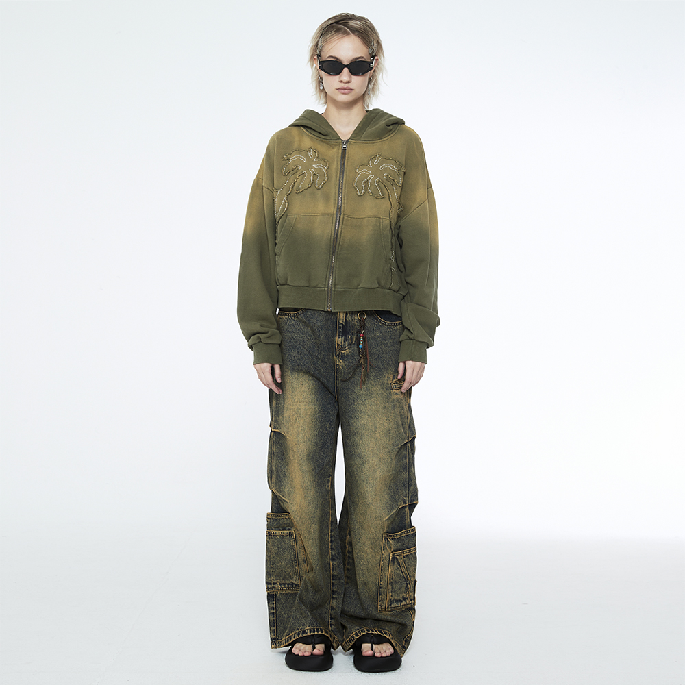 [SSERPE] MULTI POCKET CARPENTER WIDE DENIM PANTS 2