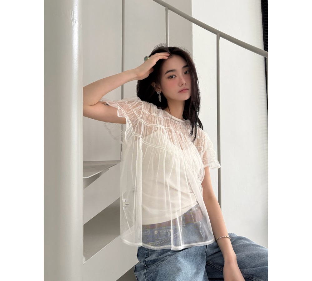 [FOUNDATION] Blly Mesh Sleeveless Blouse Set 2