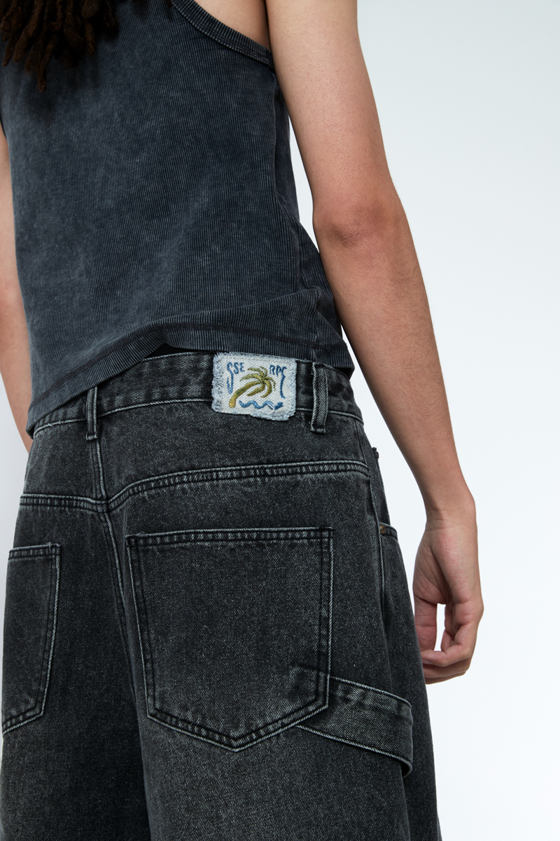 [SSERPE] MULTI POCKET CARPENTER WIDE DENIM PANTS 7