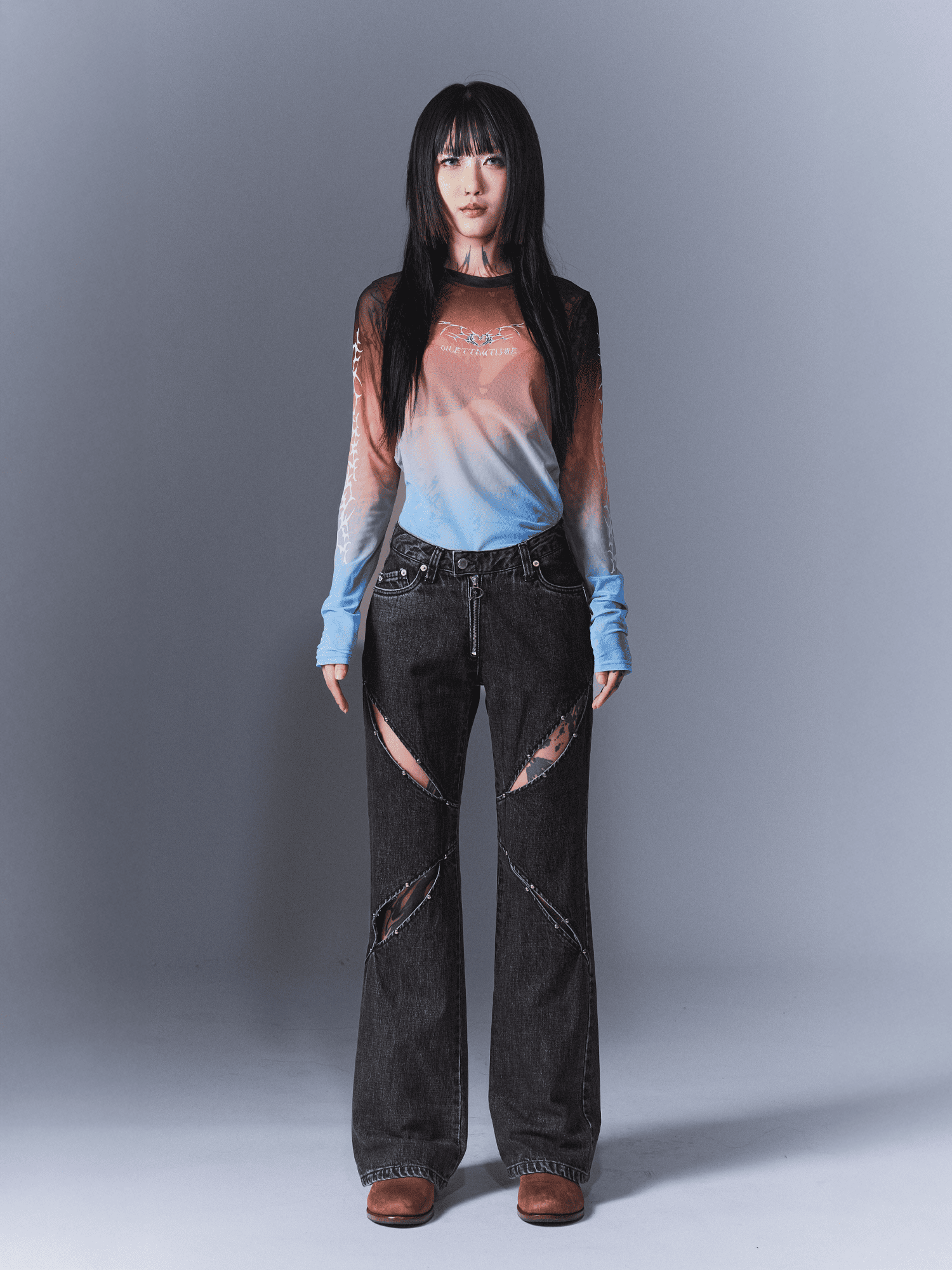 [DILETTANTISME] Sunset Mesh Tribal T-Shirts 6