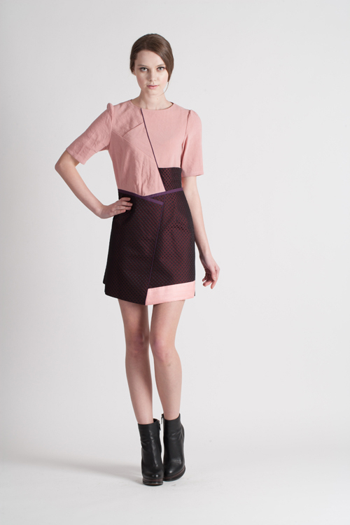 [FREAKS BY KIMTAEHOON] Feldblume A-Structural Mini Dress_Wine 4