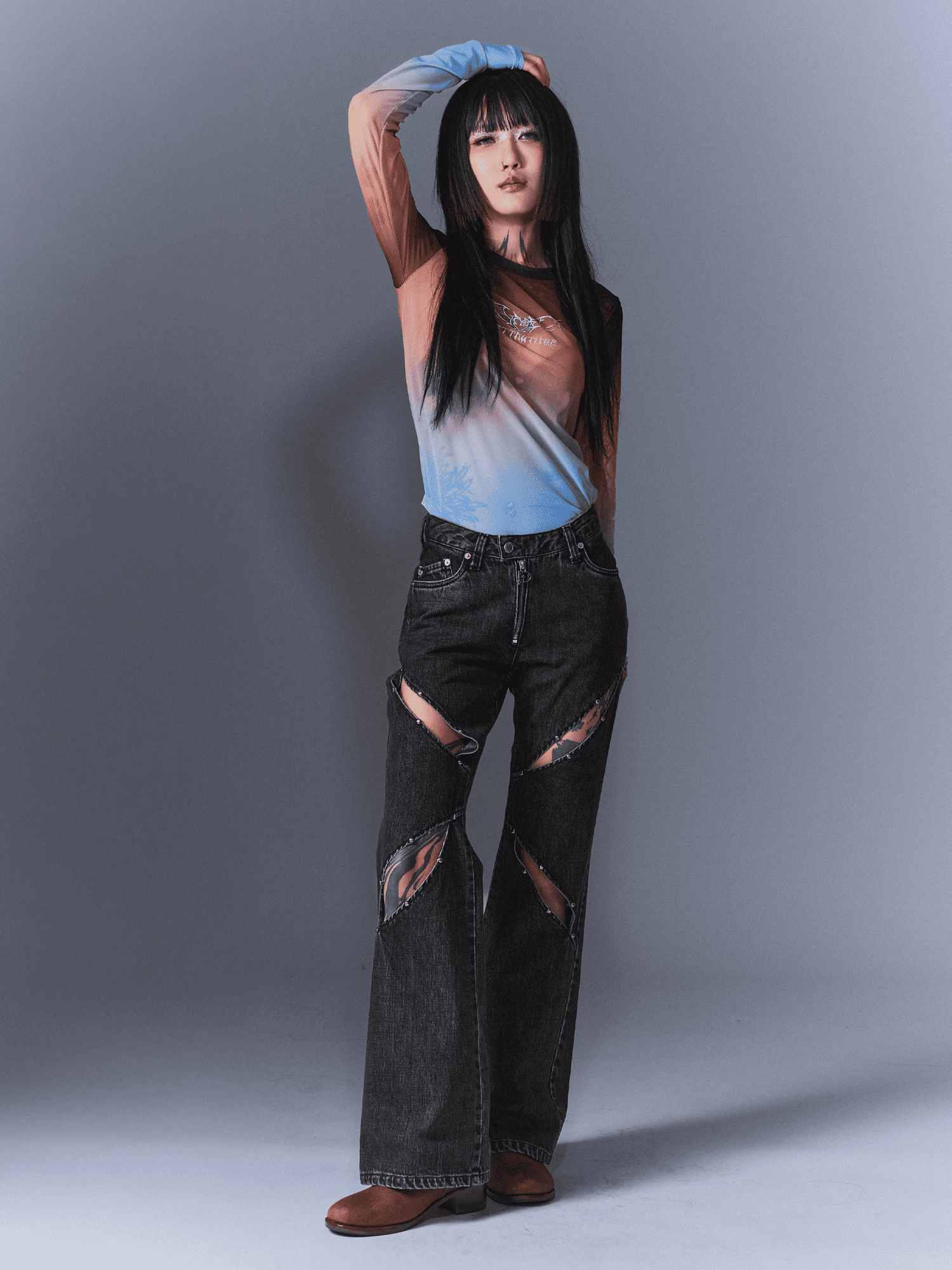 [DILETTANTISME] Sunset Mesh Tribal T-Shirts 5