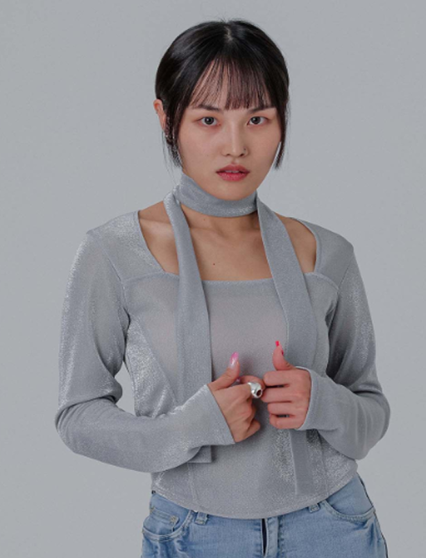 [DILETTANTISME] METAL SQUARE NECK T-Shirts 3