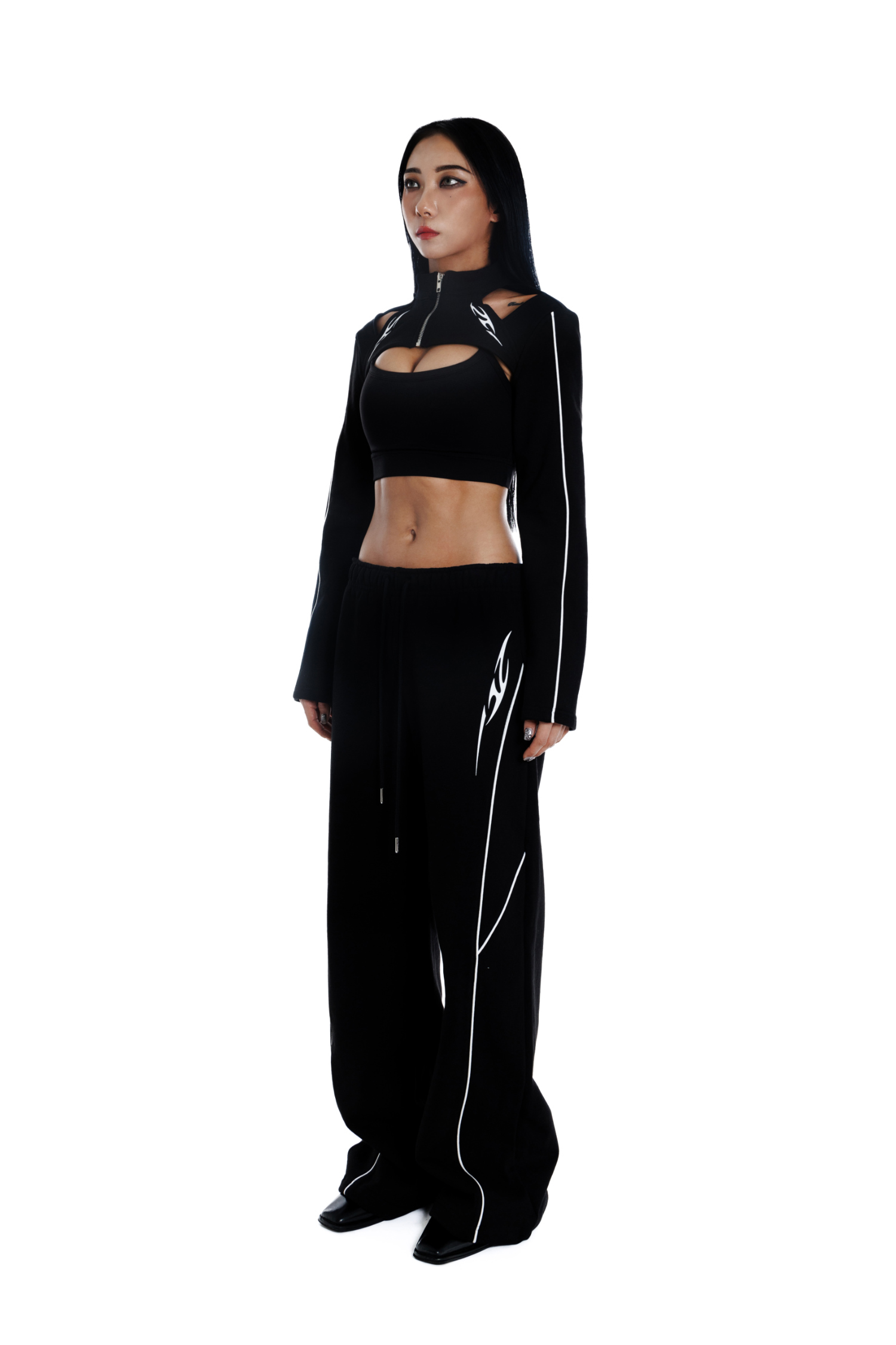 [REPIVV] Piping Tribal Low-rise Wide Pants 3