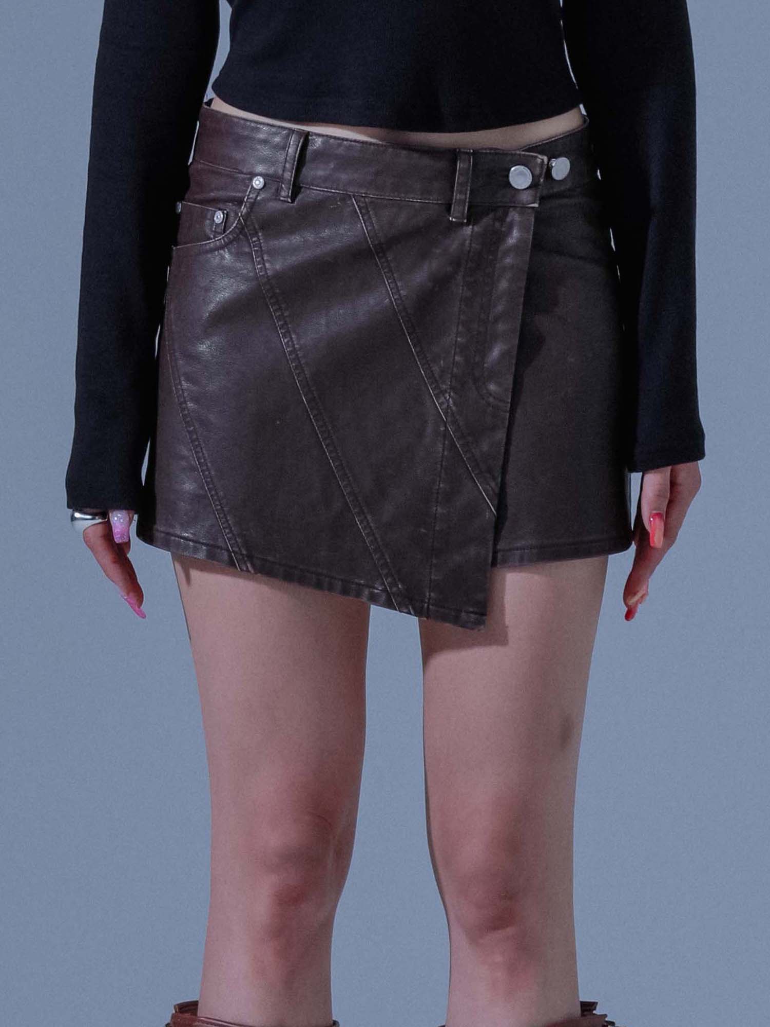 [DILETTANTISME] PIGMENT VINTAGE VEGAN LEATHER SKIRT 6