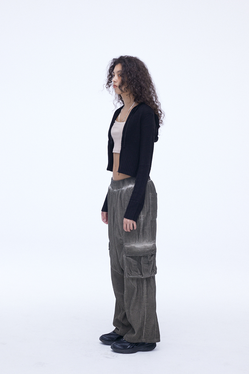 [SSERPE] DYEING CORDUROY CARGO   BANDING PANTS DIRTY BEIGE 6