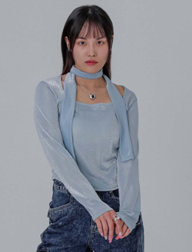 [DILETTANTISME] METAL SQUARE NECK T-Shirts 6