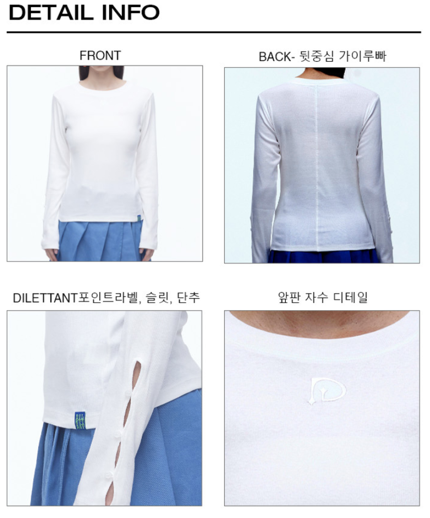 Slit Button T-shirts-WHT 8