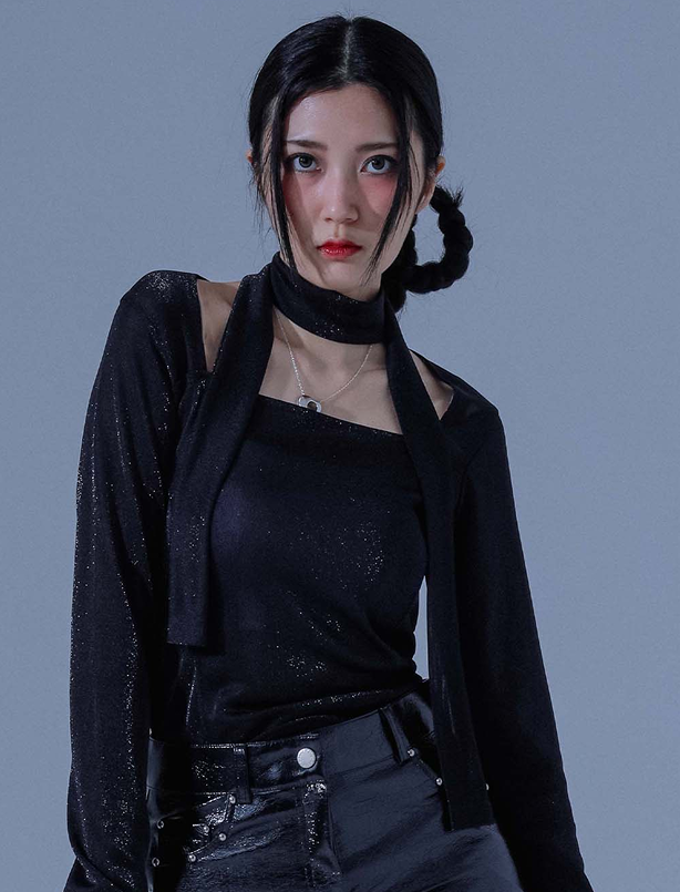 [DILETTANTISME] METAL SQUARE NECK T-Shirts 2