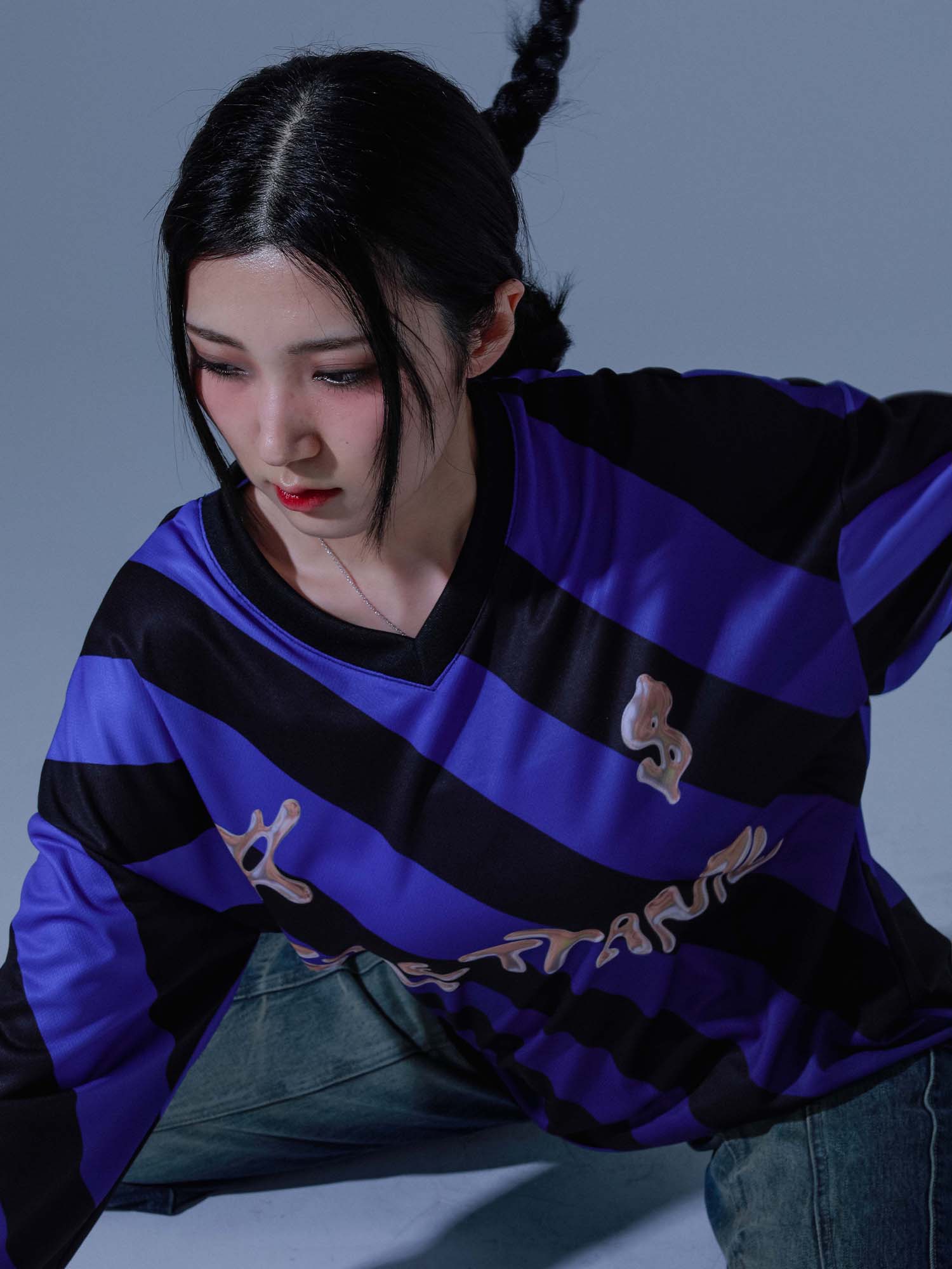 [DILETTANTISME]  Stripe Football Jersey T-Shirts 6